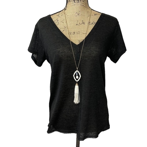 Very J Tops - Very J Boutique Criss Cross Back Raw Hem Boho Top